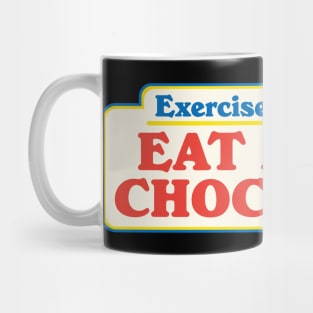 Retro Exercise Your Soul Eat More Chocolate Vintage Aesthetic Mug